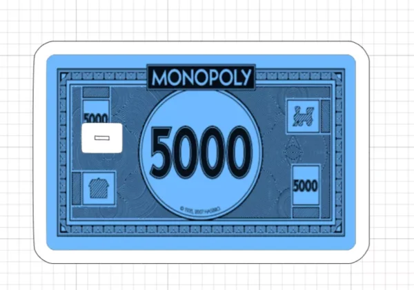 Αυτοκόλλητο Τραπεζικής Κάρτας 5000$ Monopoly Money (Ultra High Quality)